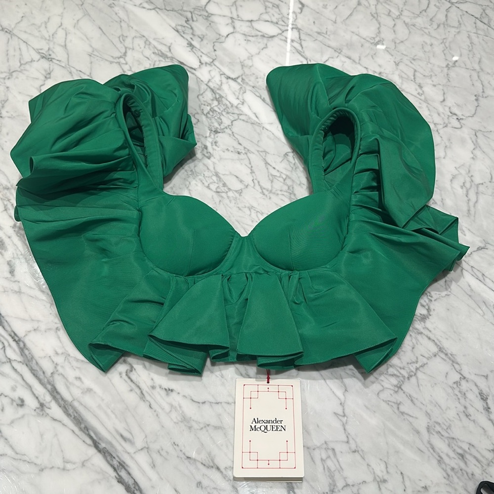 ALEXANDER MCQUEEN RUFFLED
CORSET CROP TOP - Picture 2 of 8